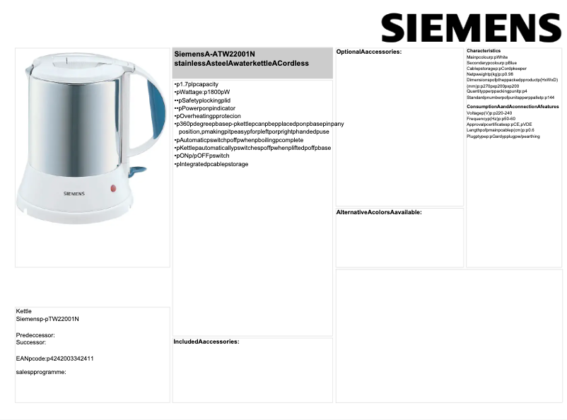 Página 1 del manual Manual de usuario Siemens TW22001N