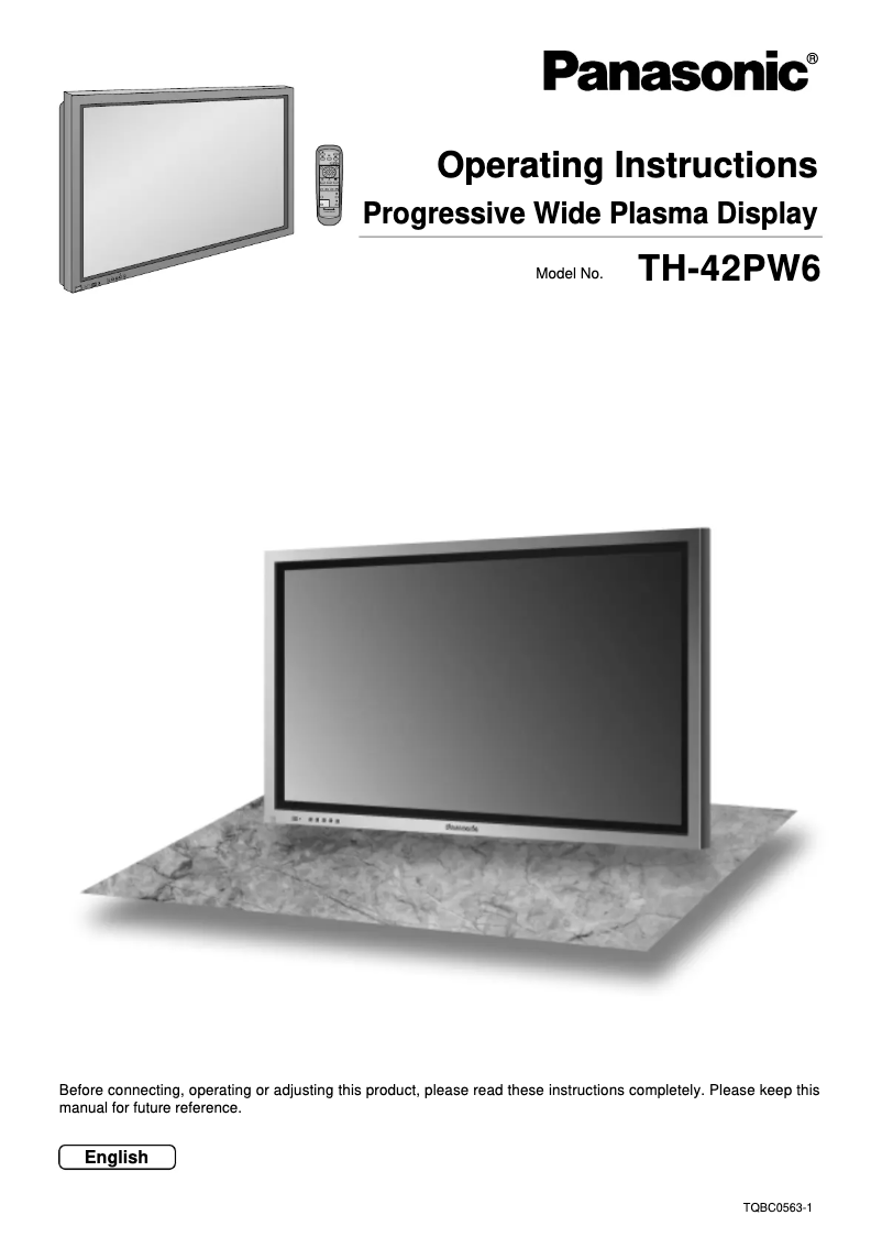 Page 1 de la notice Manuel utilisateur Panasonic TH-42PW6BX