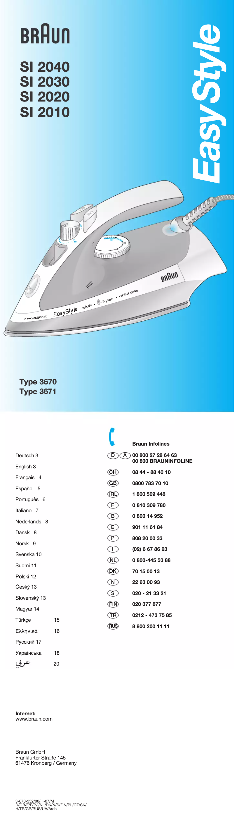 Page n°1 - Manuel utilisateur Braun Combi-Jet PV 2010