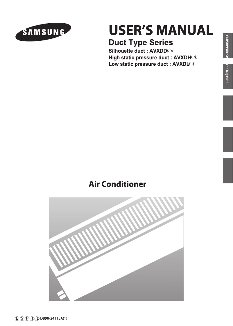 Page 1 de la notice Manuel utilisateur Samsung AVXDHH128EA