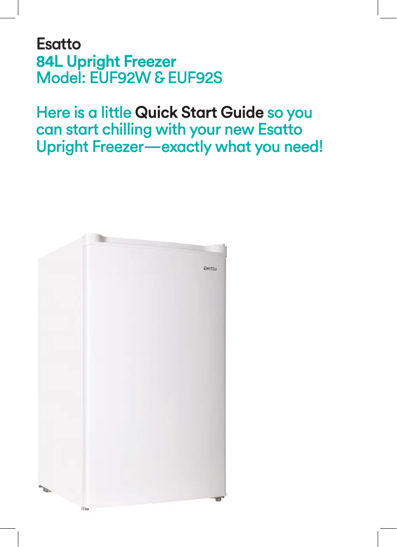 Page 1 de la notice Guide de démarrage rapide Esatto EUF92W