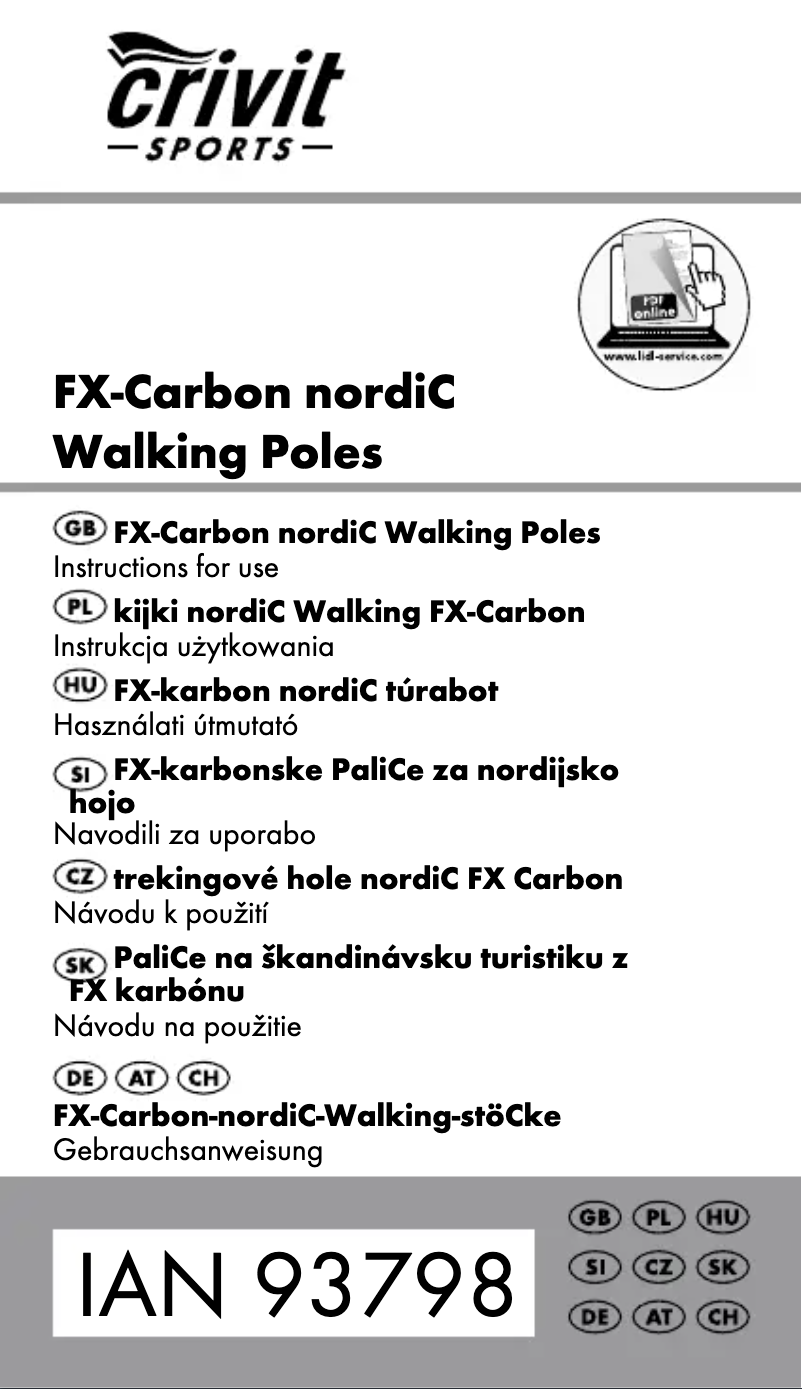 Page 1 de la notice Manuel utilisateur Crivit IAN 93798