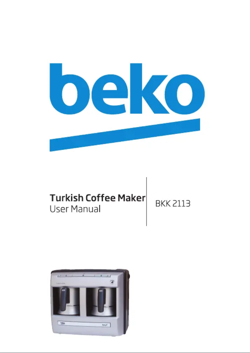 Page n°1 - Manuel utilisateur Beko TKM BKK 2113
