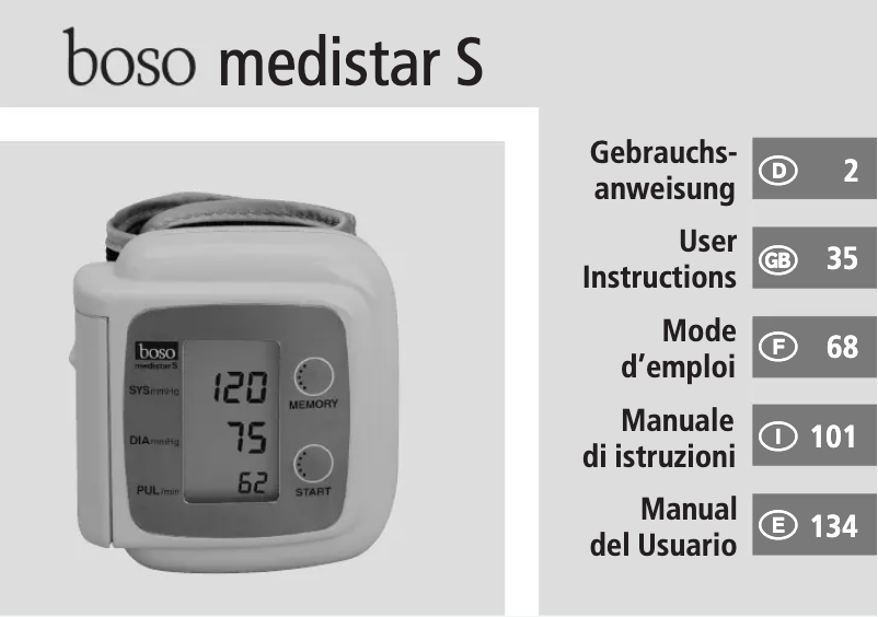 Page n°1 - Manuel utilisateur Boso Medistar S