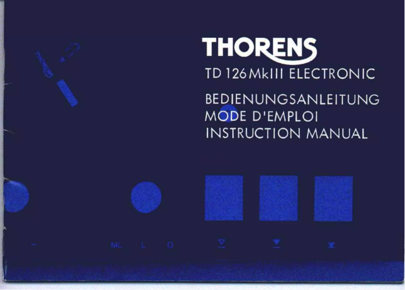 Page 1 de la notice Manuel utilisateur Thorens TD 126MkIII