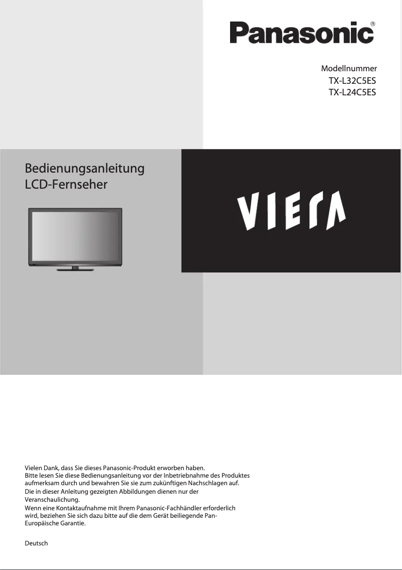 Page 1 de la notice Manuel utilisateur Panasonic Viera TX-L32C5ES