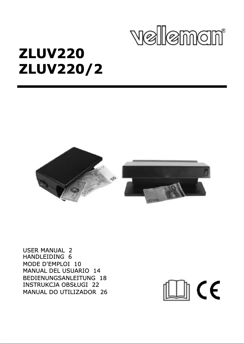 Page 1 of the manual User Manual Velleman ZLUV220/2