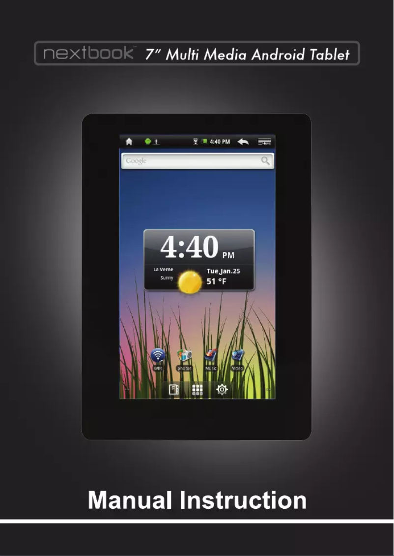 Page n°1 - Manuel utilisateur Nextbook 6