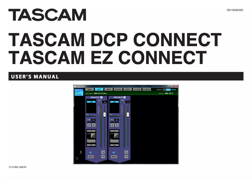 Page n°1 - Manuel utilisateur Tascam DCP Connect