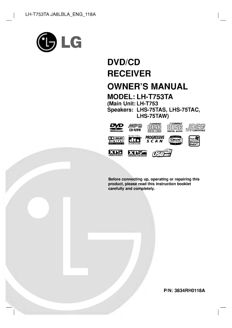 Página 1 del manual Manual de usuario LG LH-T753TA