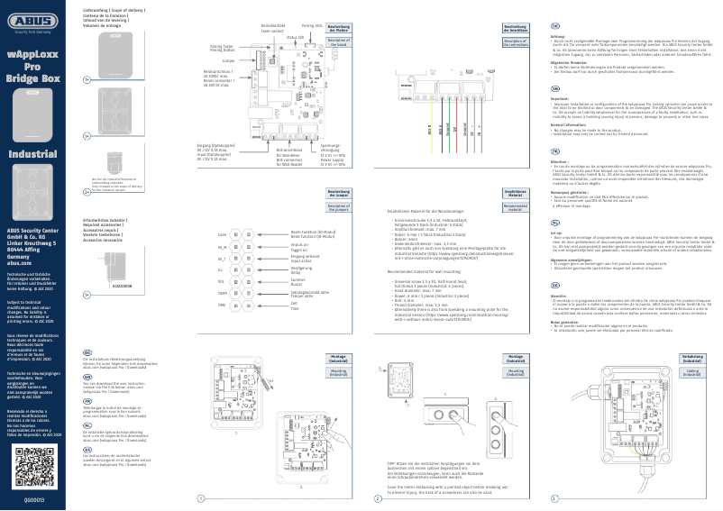 Page n°1 - Manuel utilisateur Abus ACSE00028
