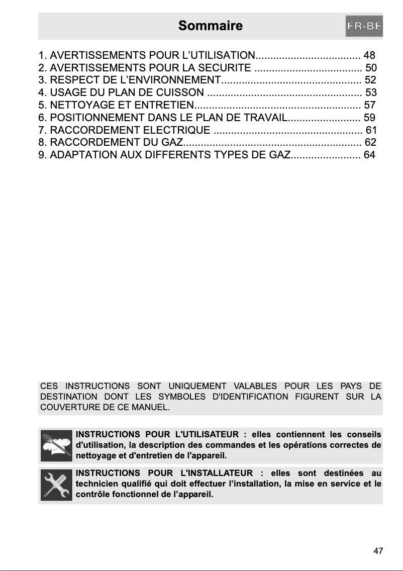 Page 1 de la notice Manuel utilisateur Smeg SR864AGH9
