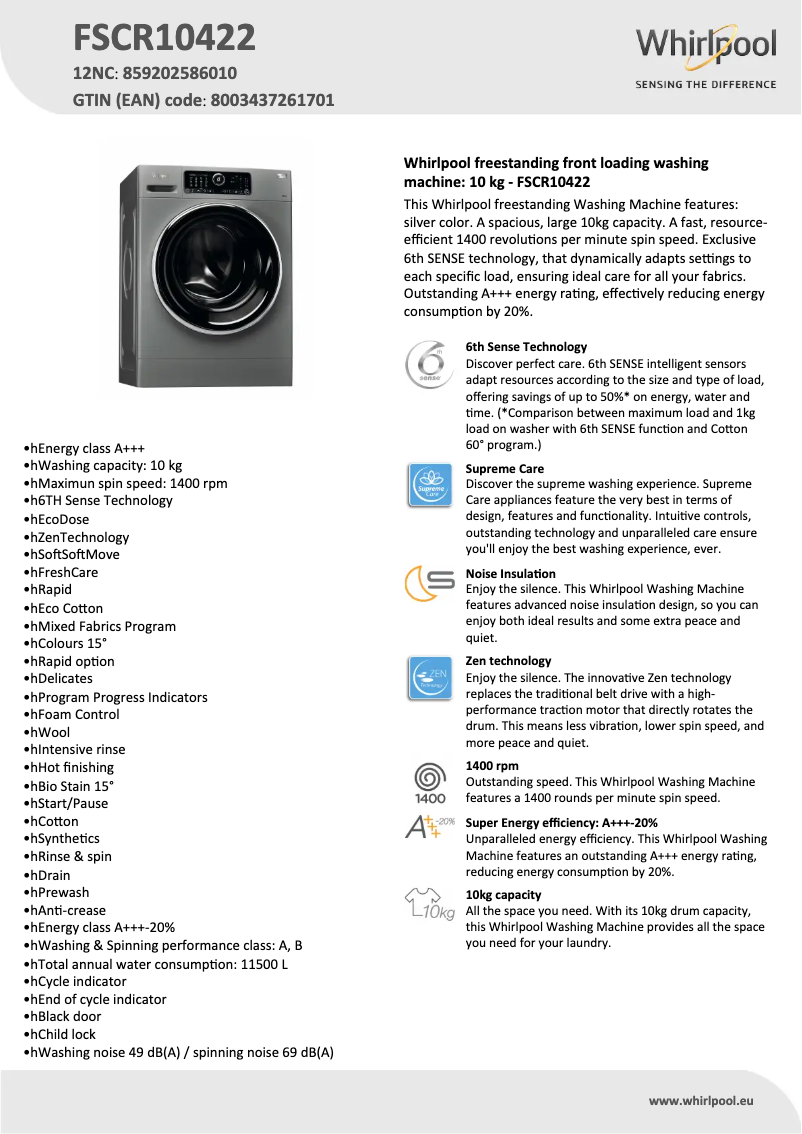 Image de la première page du manuel de l'appareil FSCR10422