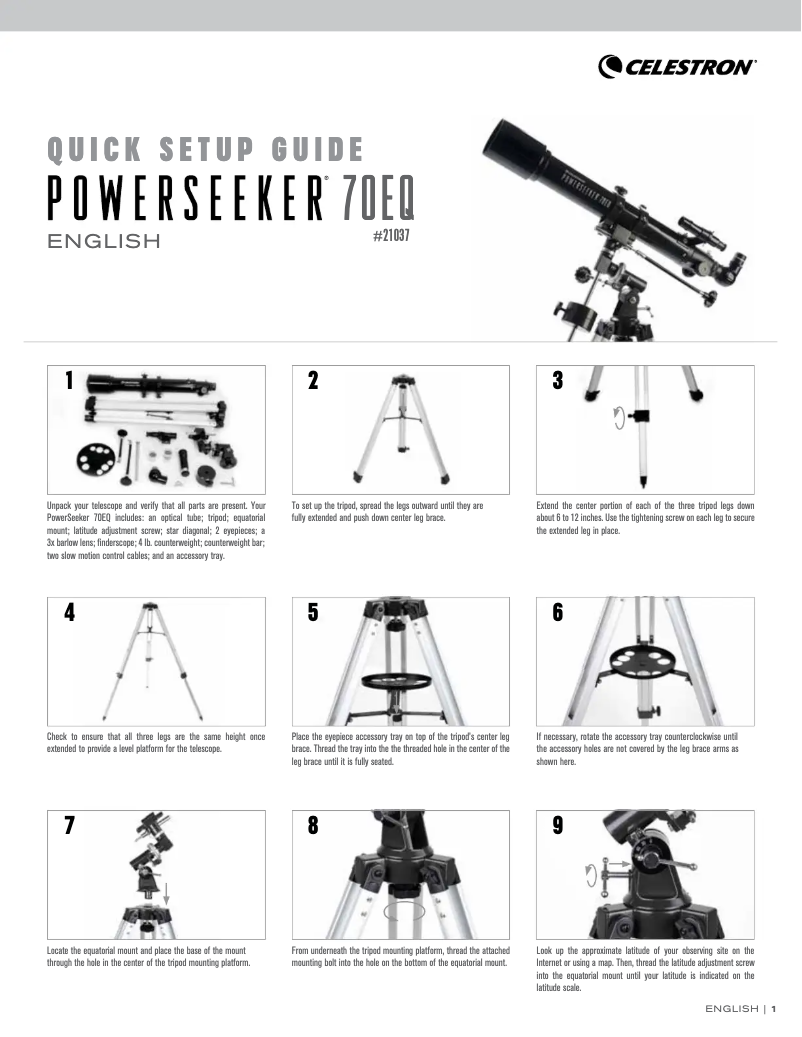 Page n°1 - Manuel utilisateur Celestron PowerSeeker 60AZ
