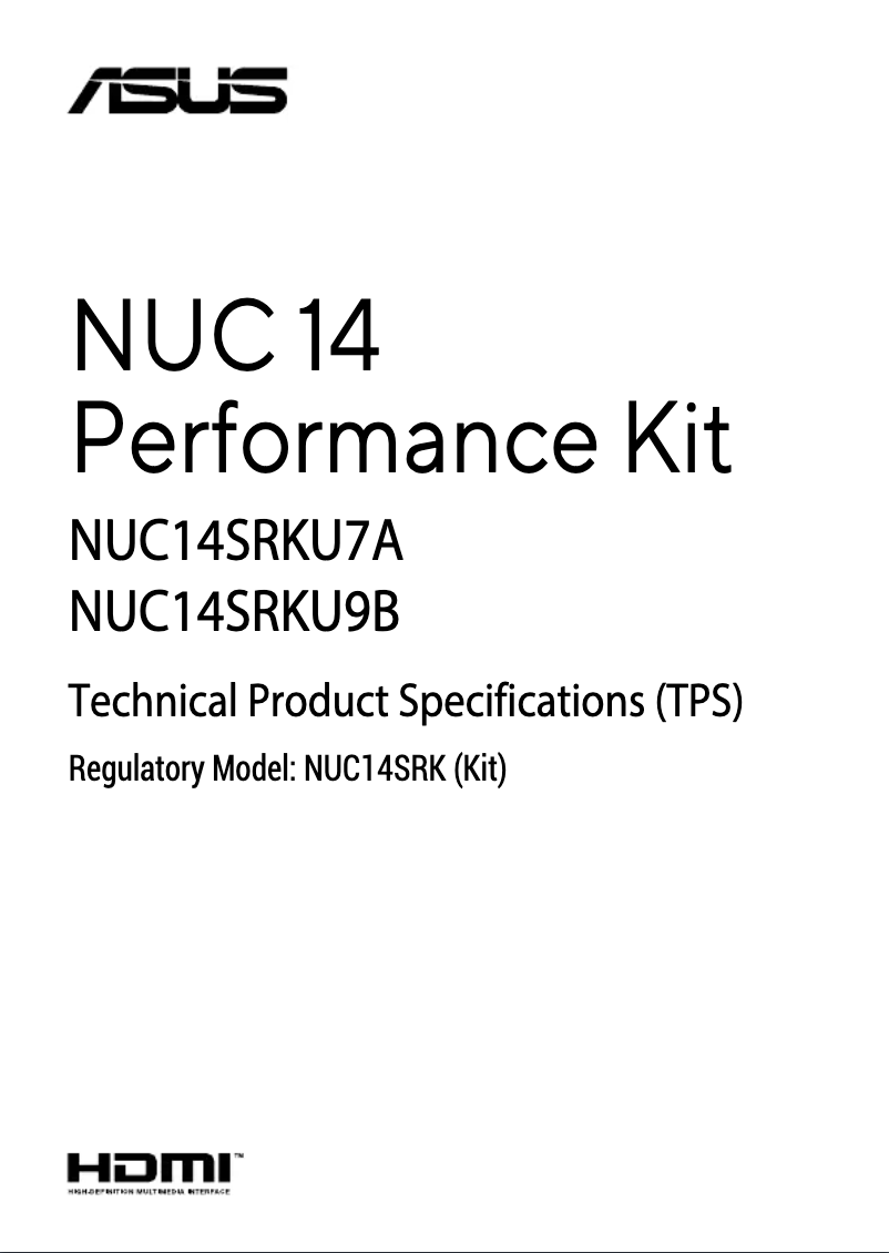 Page n°1 - Manuel utilisateur Asus NUC 14 Performance Kit