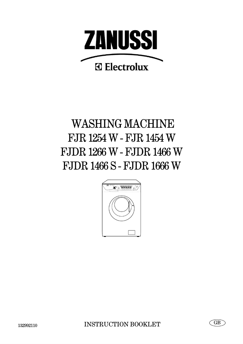 Image de la première page du manuel de l'appareil FJR 1254 W