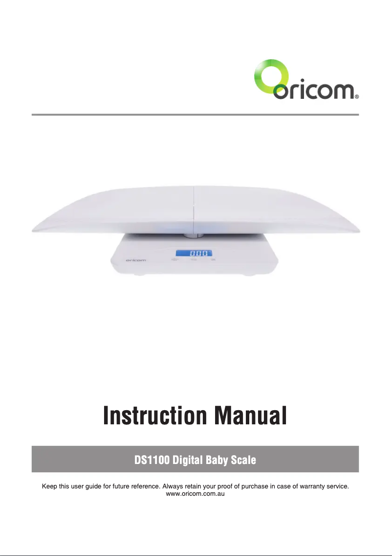 Page 1 de la notice Manuel utilisateur Oricom DS1100