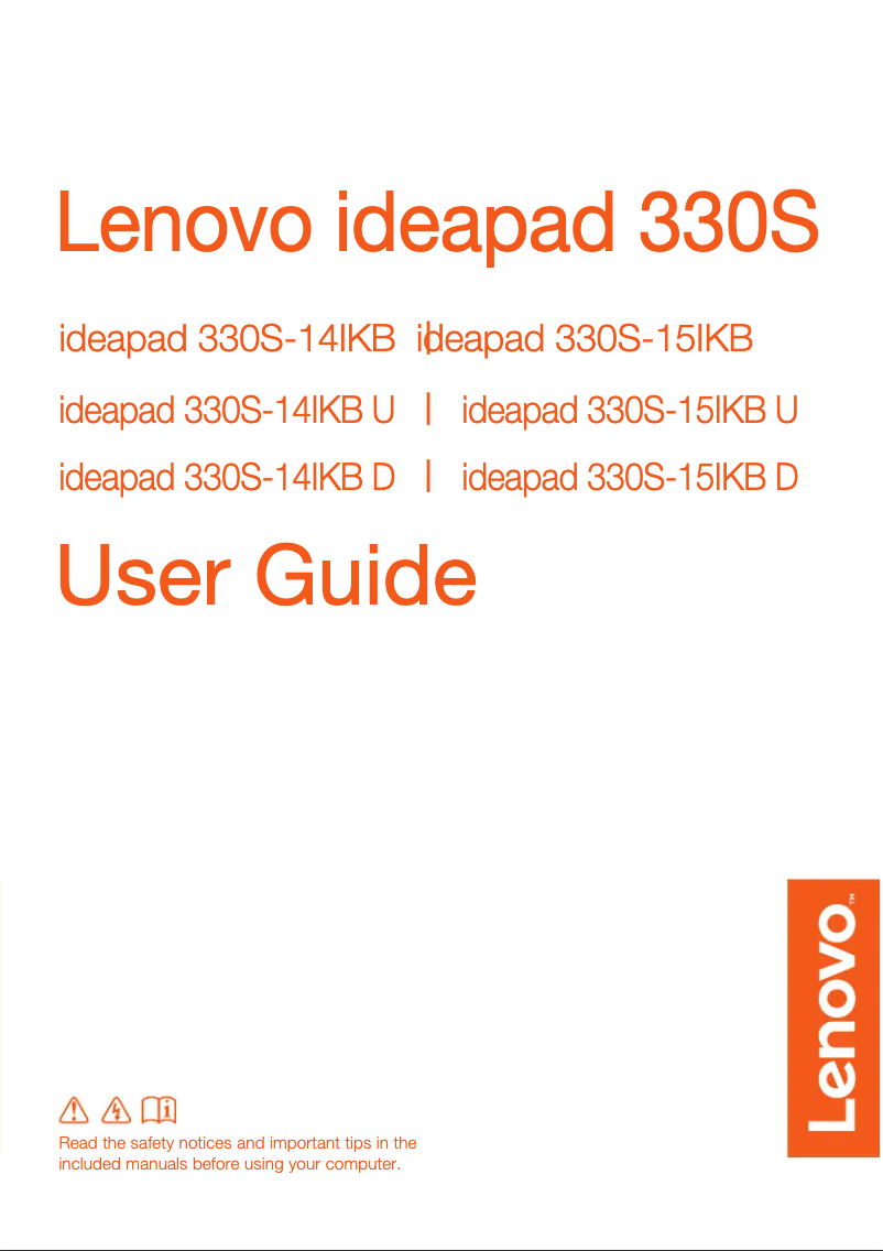 Page 1 de la notice Manuel utilisateur Lenovo B330S