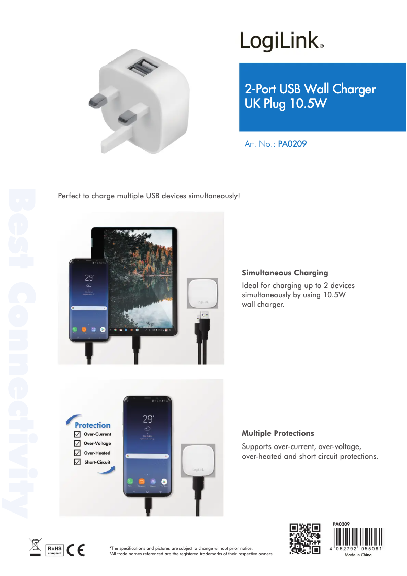 Page 1 de la notice Manuel utilisateur LogiLink PA0209