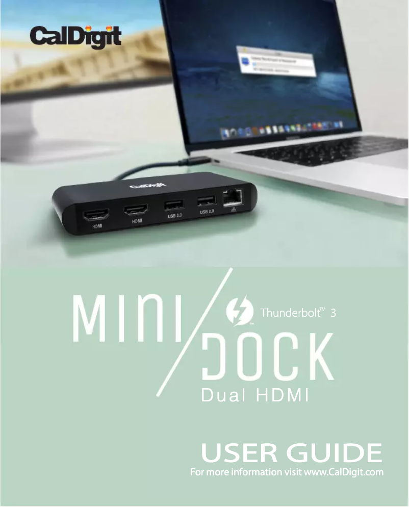 Page 1 de la notice Manuel utilisateur CalDigit Thunderbolt 3 mini Dock