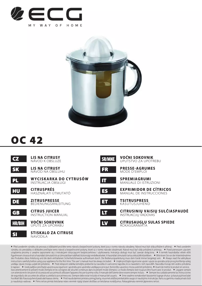 Page n°1 - Manuel utilisateur ECG OC 42