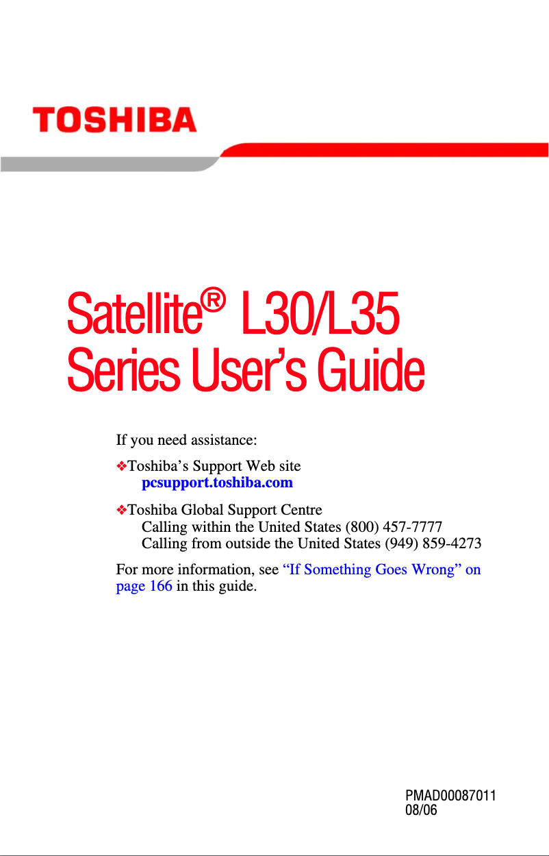 Page n°1 - Manuel utilisateur Toshiba Satellite L35