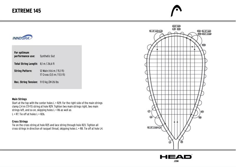 Página 1 del manual Manual de usuario HEAD Extreme 145