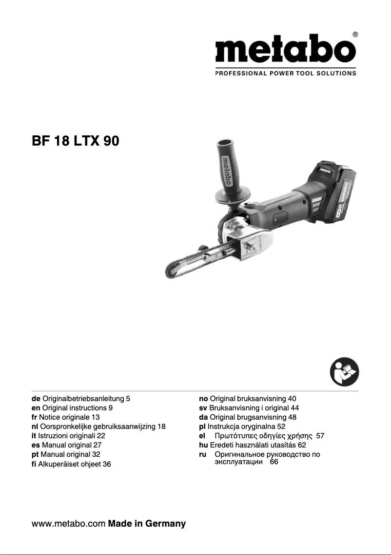 Image de la première page du manuel de l'appareil BF 18 LTX 90