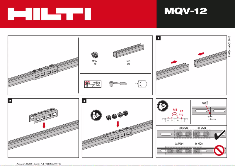 Page n°1 - Manuel utilisateur Hilti MQV-12
