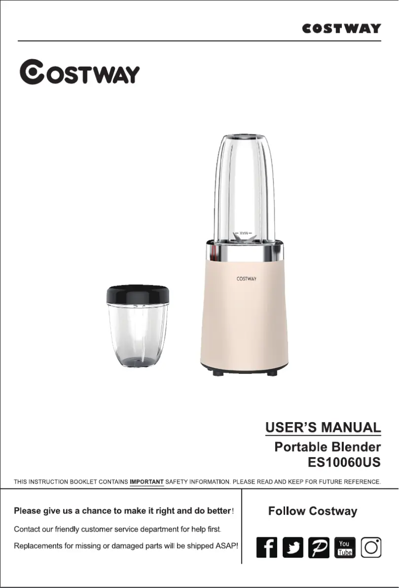 Page n°1 - Manuel utilisateur Costway ES10060US