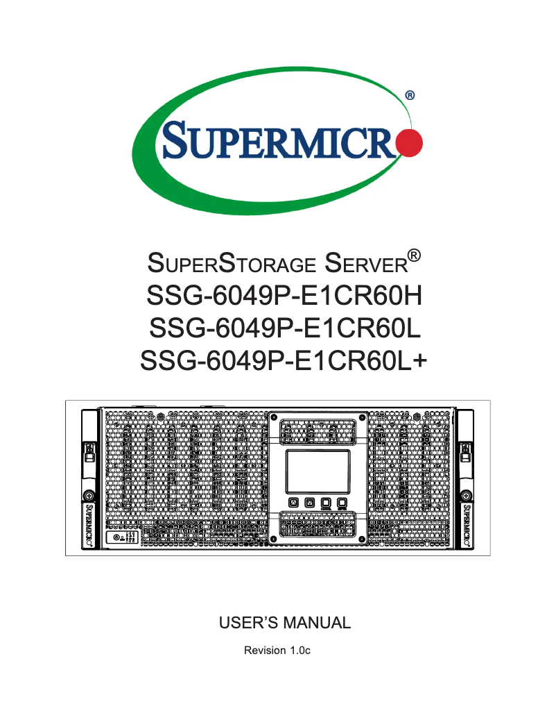 Image de la première page du manuel de l'appareil SuperStorage 6049P-E1CR60L+