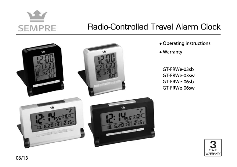 Page n°1 - Manuel utilisateur Sempre GT-FRWE-03SB