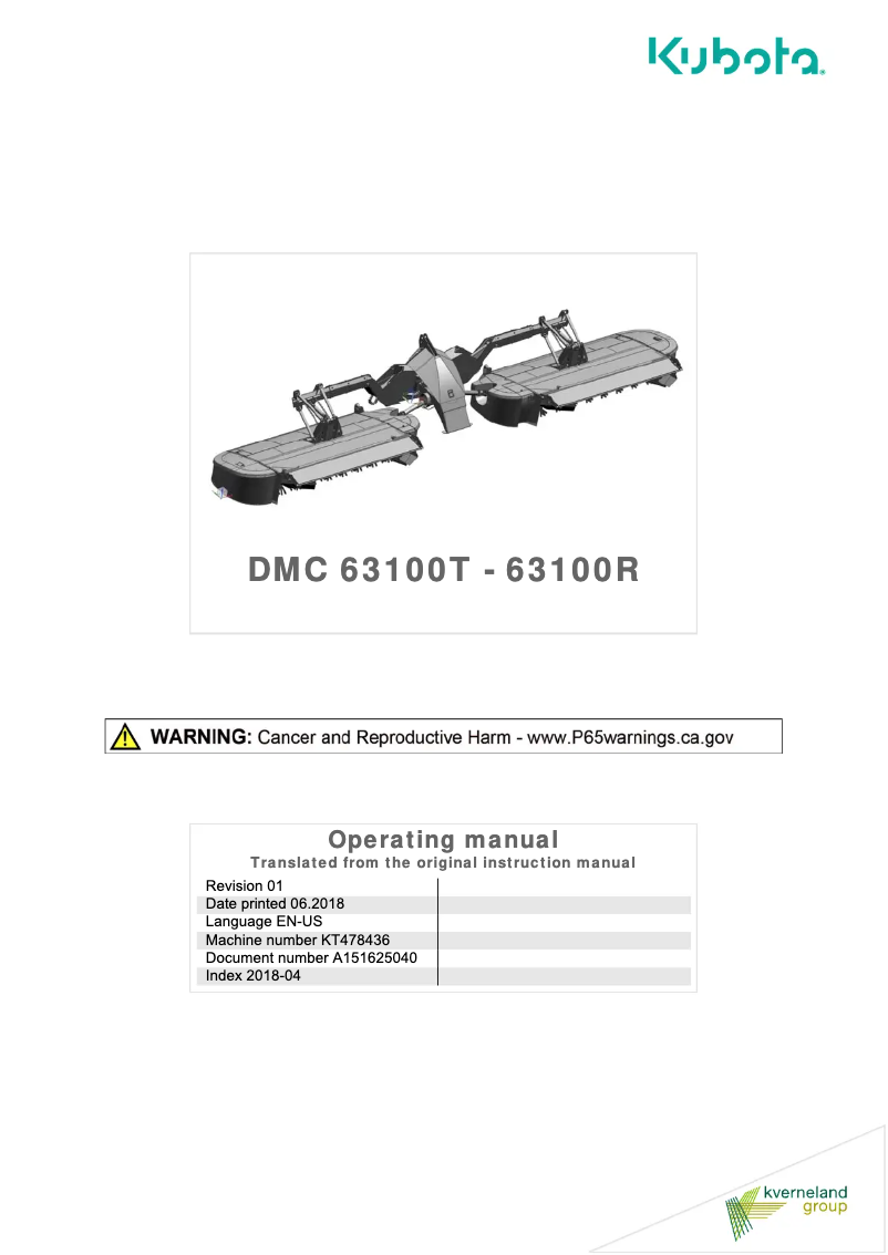 Image de la première page du manuel de l'appareil DMC 63100T