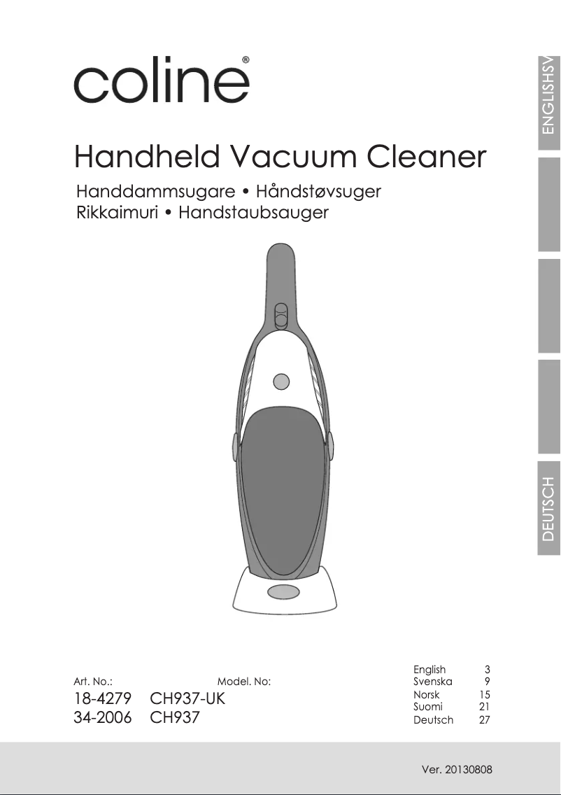 Página 1 del manual Manual de usuario Coline CH937