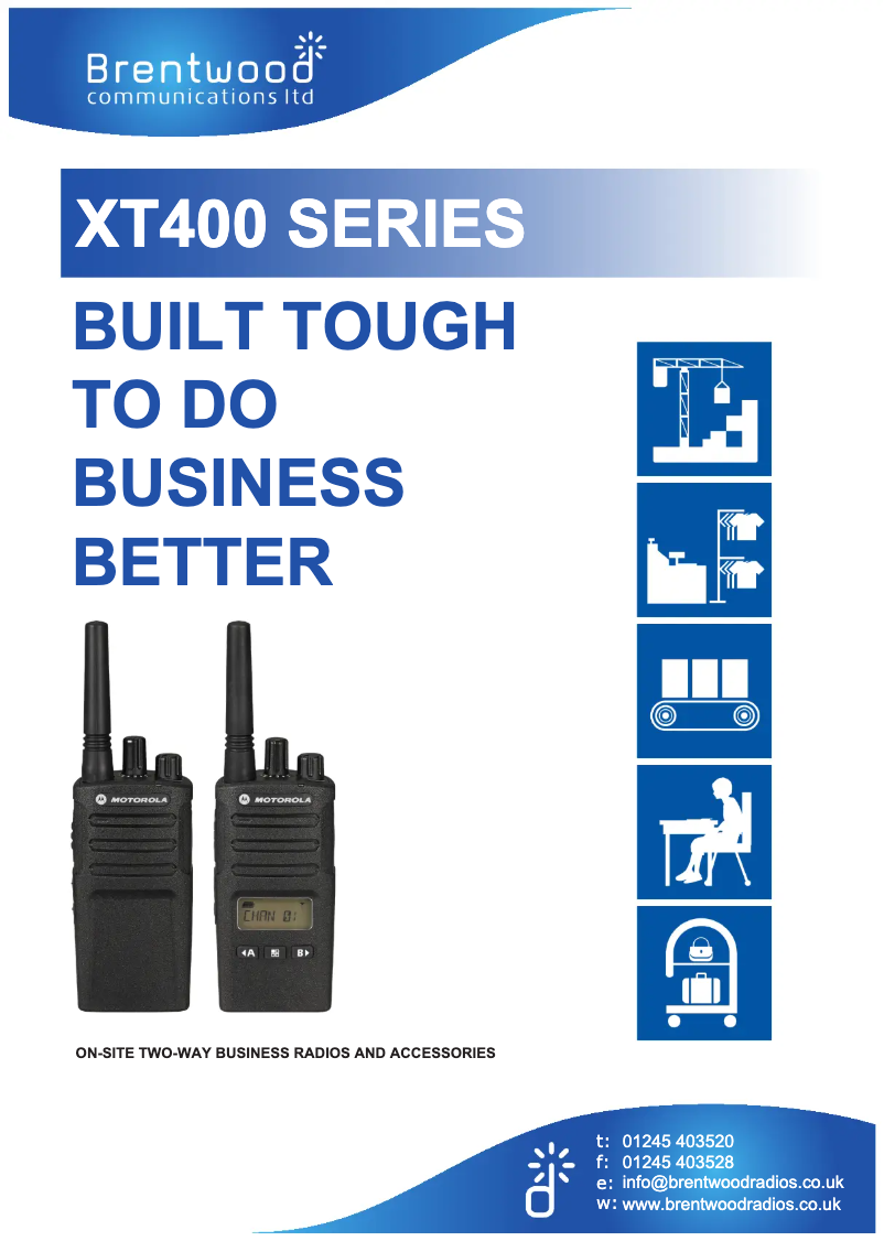 Image de la première page du manuel de l'appareil PMR XT420