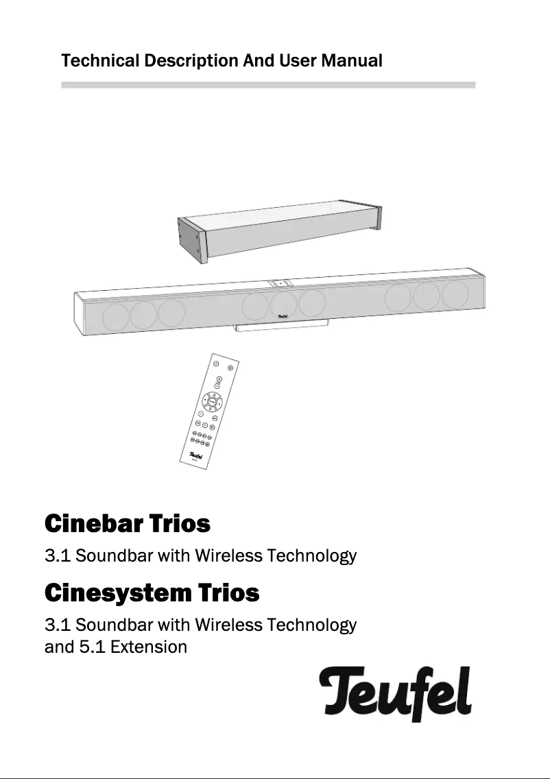 Page 1 de la notice Manuel utilisateur Teufel Cinebar Trios