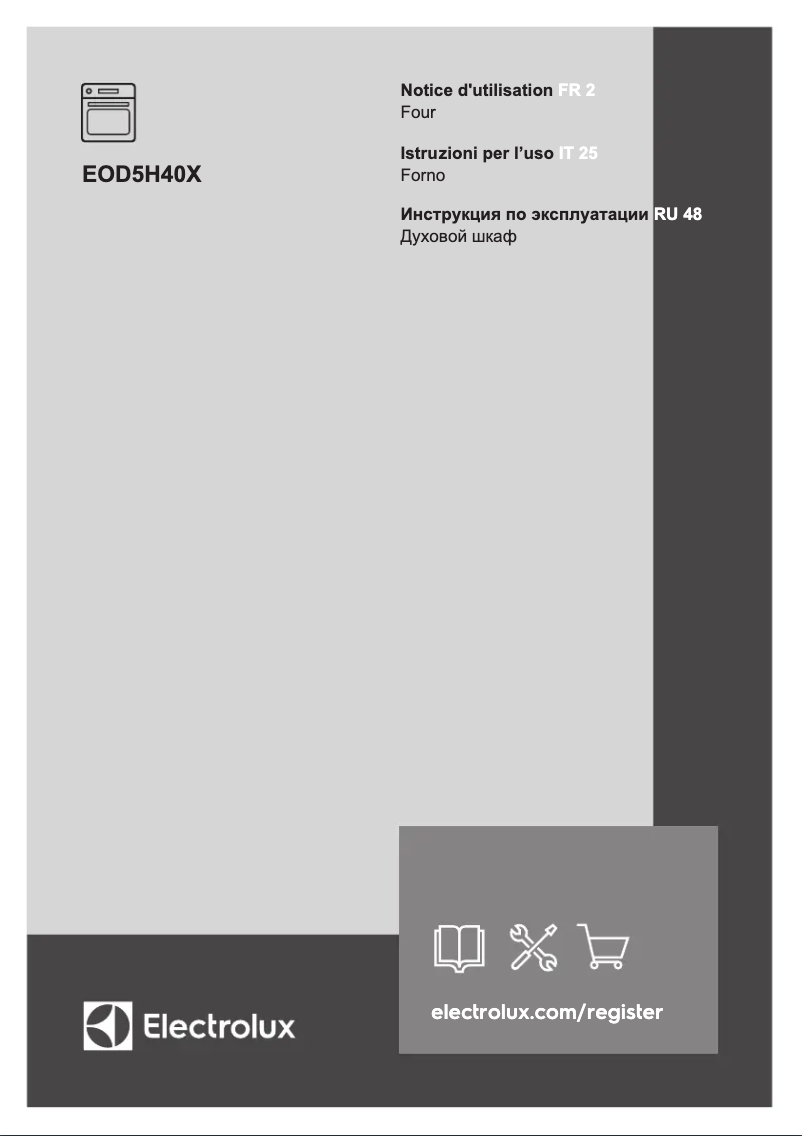 Page 1 de la notice Manuel utilisateur Electrolux EOD5H40X