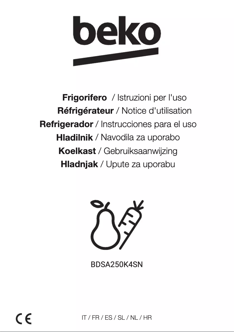 Image de la première page du manuel de l'appareil BDSA250K4SN