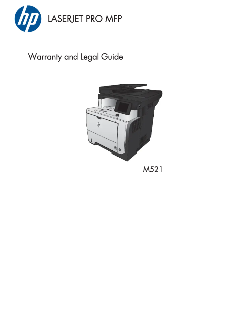 Image de la première page du manuel de l'appareil LaserJet Pro MFP M521