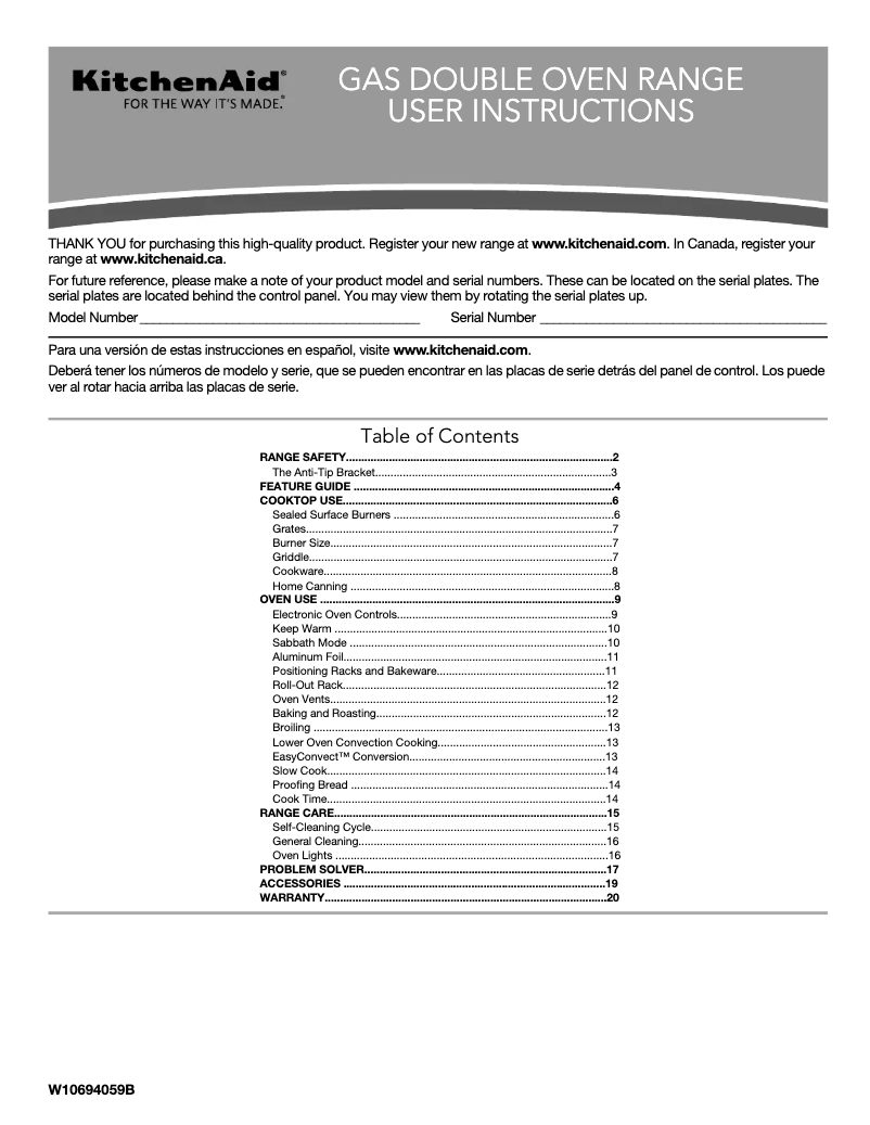 Image de la première page du manuel de l'appareil KFGD500ESS