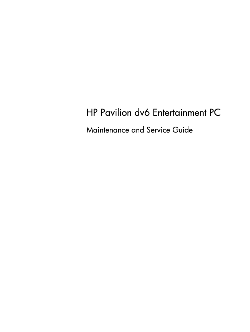 Page 1 de la notice Manuel utilisateur HP Pavilion dv6-3053eg