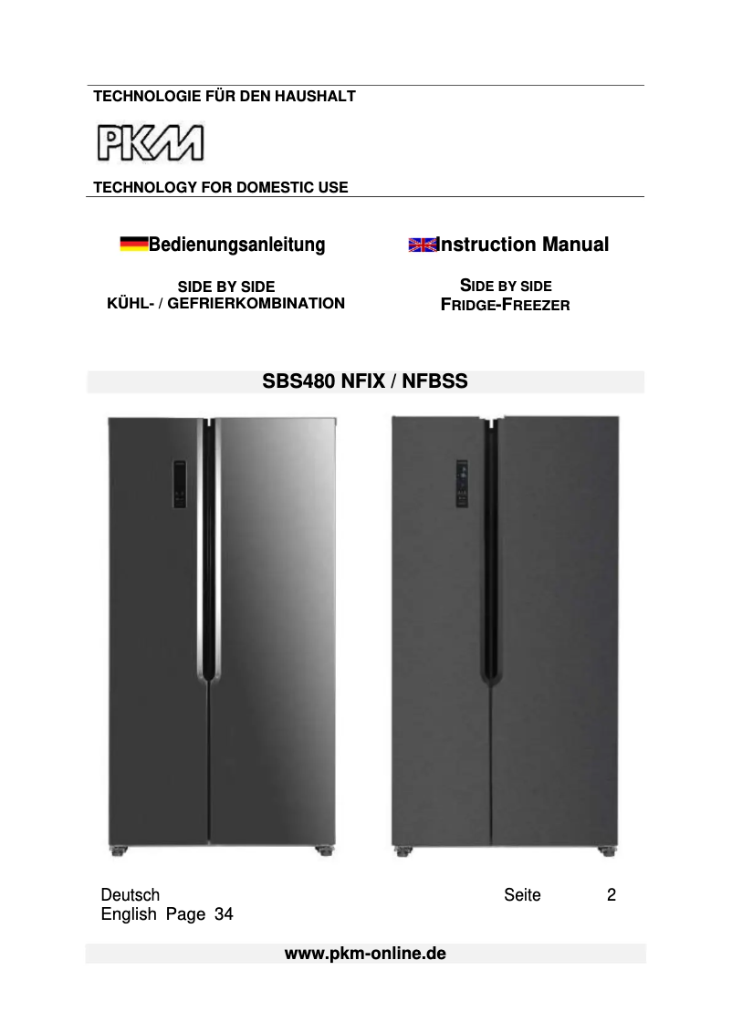 Imagen de la primera página del manual del dispositivo SBS480 NFIX