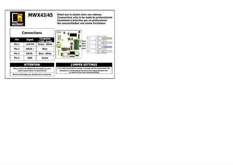 Page 1 de la notice Manuel utilisateur Audac MWX45