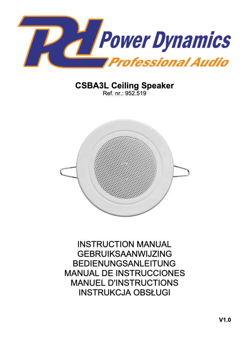 Image de la première page du manuel de l'appareil CSBA3L
