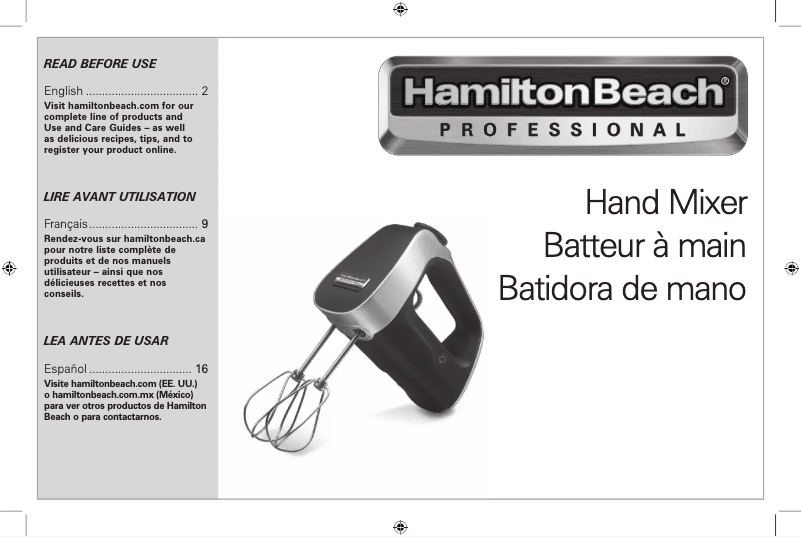 Page 1 de la notice Manuel utilisateur Hamilton Beach 62673