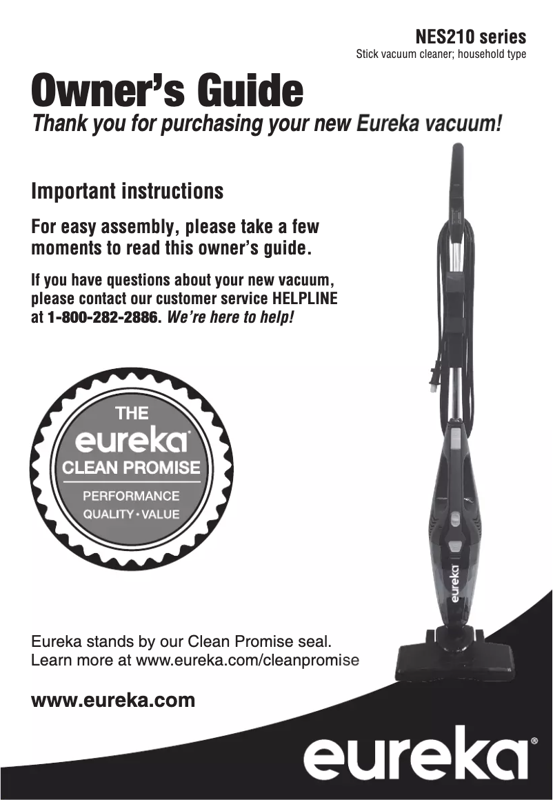 Page 1 de la notice Manuel utilisateur Eureka NES210