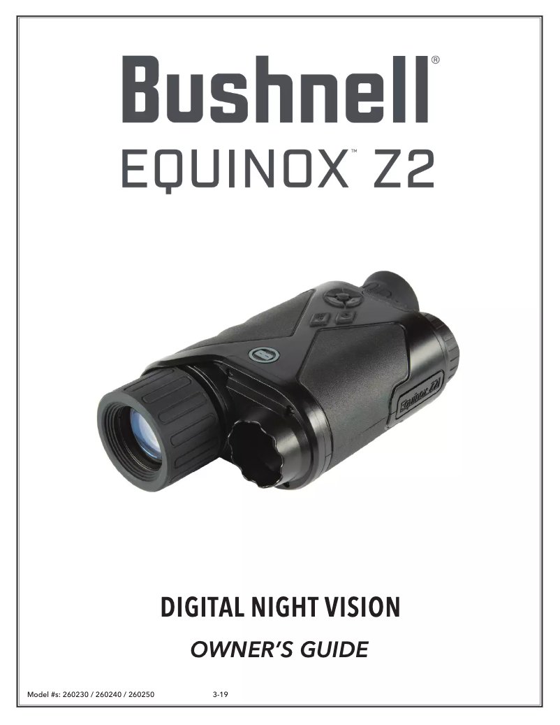 Image de la première page du manuel de l'appareil Equinox Z2