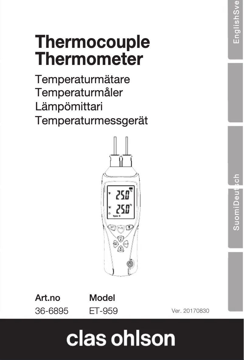 Page n°1 - Manuel utilisateur Clas Ohlson ET-959