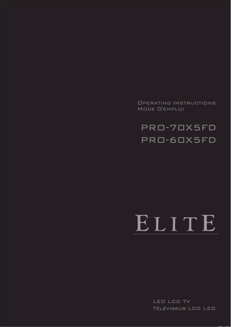 Page 1 of the manual User Manual Elite PRO-70X5FD