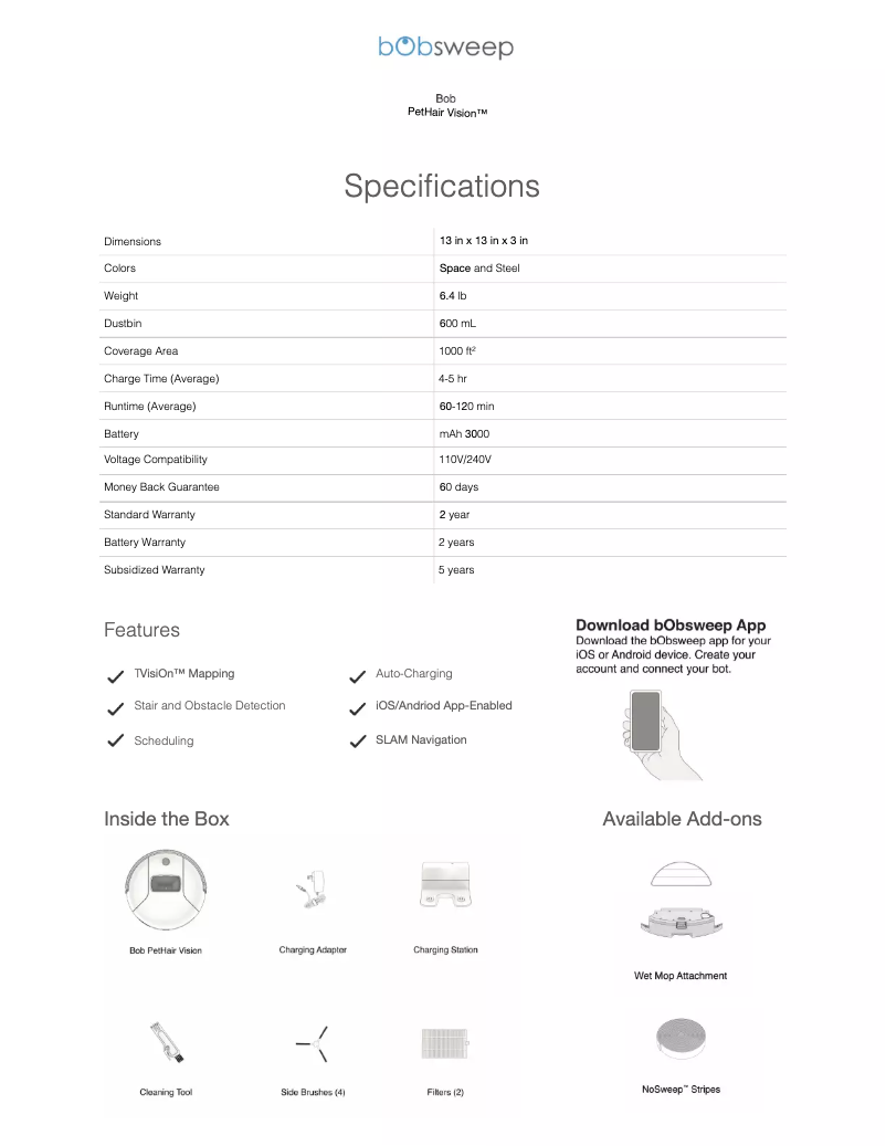 Image de la première page du manuel de l'appareil PetHair Vision